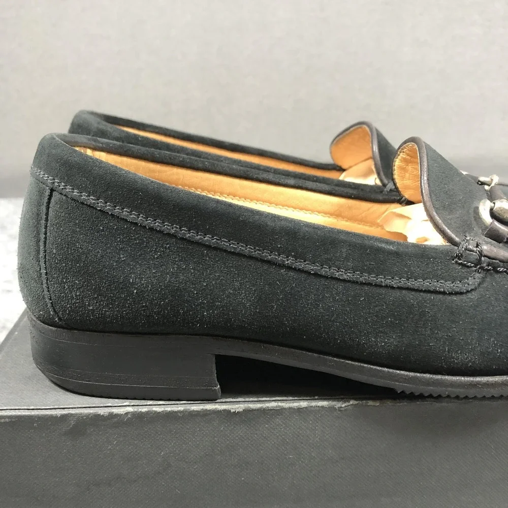 Gravati Loafers Mens 8 M Black Suede Horsebit Slip On Handmade Italy Luxury